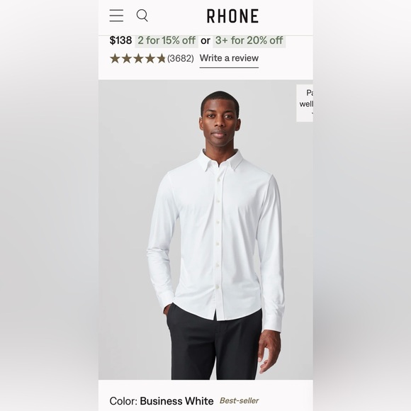 RHONE Men's Commuter White Dress Shirt - pitarabygs.com RHONE Men's Commuter White Dress Shirt - pitarabygs.com